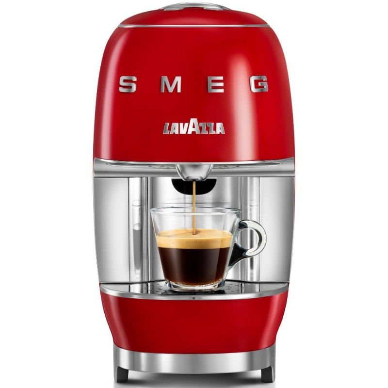 Еспресо машина за капсули SMEG Lavazza A Modo Mio LM200, 1250 W, 10 bar, 0.9 л, Бързо загряване, Червен