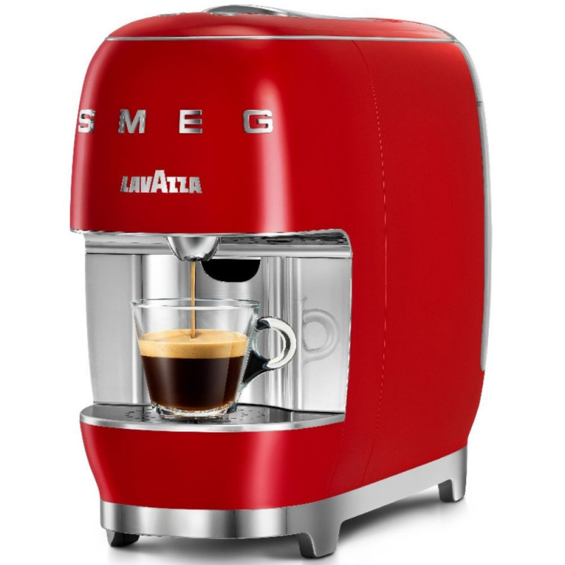 Еспресо машина за капсули SMEG Lavazza A Modo Mio LM200, 1250 W, 10 bar, 0.9 л, Бързо загряване, Червен