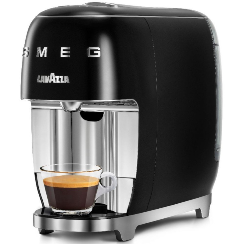 Еспресо машина за капсули SMEG Lavazza A Modo Mio LM200, 1250 W, 10 bar, 0.9 л, Бързо загряване, Черен