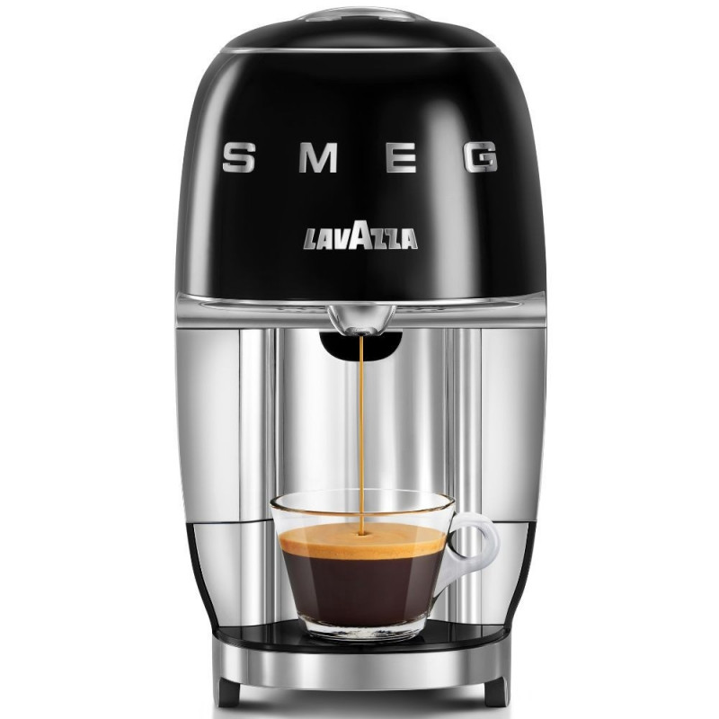 Еспресо машина за капсули SMEG Lavazza A Modo Mio LM200, 1250 W, 10 bar, 0.9 л, Бързо загряване, Черен