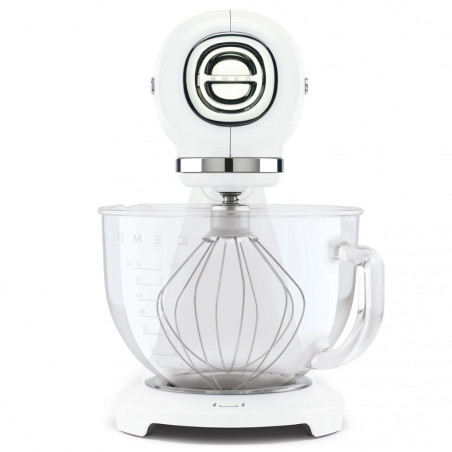 Планетарен миксер SMEG SMF15WHEU, 1000 W, 4.8 л, 10 скорости, Директно задвижване, Крачета против хлъзгане, Бял