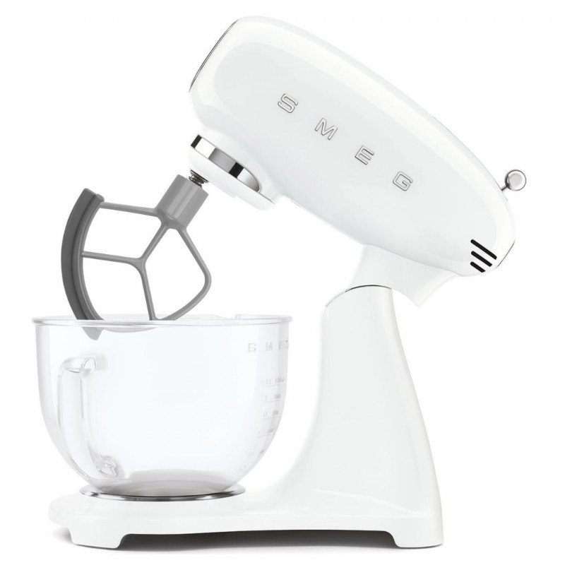 Планетарен миксер SMEG SMF15WHEU, 1000 W, 4.8 л, 10 скорости, Директно задвижване, Крачета против хлъзгане, Бял