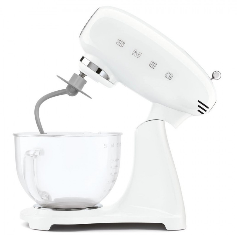 Планетарен миксер SMEG SMF15WHEU, 1000 W, 4.8 л, 10 скорости, Директно задвижване, Крачета против хлъзгане, Бял