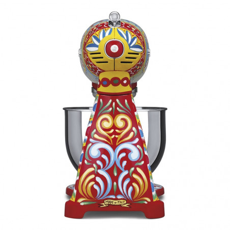 Планетарен миксер SMEG Dolce & Gabbana SMF03DGEU, 800 W, 4.8 л, 10 скорости, Функция за плавен старт, Крачета против хлъзгане, Многоцветен