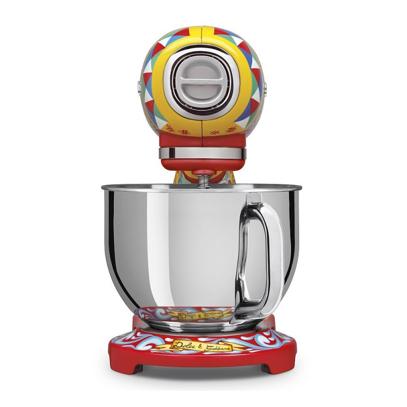 Планетарен миксер SMEG Dolce & Gabbana SMF03DGEU, 800 W, 4.8 л, 10 скорости, Функция за плавен старт, Крачета против хлъзгане, Многоцветен