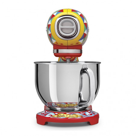 Планетарен миксер SMEG Dolce & Gabbana SMF03DGEU, 800 W, 4.8 л, 10 скорости, Функция за плавен старт, Крачета против хлъзгане, Многоцветен
