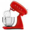Планетарен миксер SMEG SMF03RDEU, 800 W, 4.8 л, 10 скорости, Функция за плавен старт, Крачета против хлъзгане, Червен