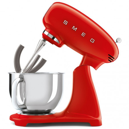 Планетарен миксер SMEG SMF03RDEU, 800 W, 4.8 л, 10 скорости, Функция за плавен старт, Крачета против хлъзгане, Червен