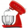 Планетарен миксер SMEG SMF03RDEU, 800 W, 4.8 л, 10 скорости, Функция за плавен старт, Крачета против хлъзгане, Червен