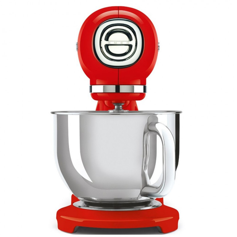 Планетарен миксер SMEG SMF03RDEU, 800 W, 4.8 л, 10 скорости, Функция за плавен старт, Крачета против хлъзгане, Червен