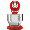 Планетарен миксер SMEG SMF03RDEU, 800 W, 4.8 л, 10 скорости, Функция за плавен старт, Крачета против хлъзгане, Червен