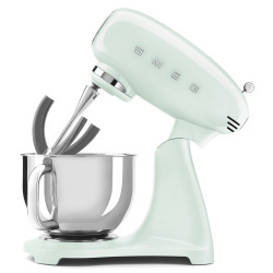 Планетарен миксер SMEG SMF03PGEU, 800 W, 4.8 л, 10 скорости, Функция за плавен старт, Крачета против хлъзгане, Пастелно зелен