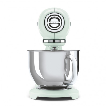 Планетарен миксер SMEG SMF03PGEU, 800 W, 4.8 л, 10 скорости, Функция за плавен старт, Крачета против хлъзгане, Пастелно зелен