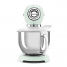 Планетарен миксер SMEG SMF03PGEU, 800 W, 4.8 л, 10 скорости, Функция за плавен старт, Крачета против хлъзгане, Пастелно зелен