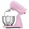 Планетарен миксер SMEG SMF03PKEU, 800 W, 4.8 л, 10 скорости, Функция за плавен старт, Крачета против хлъзгане, Розов