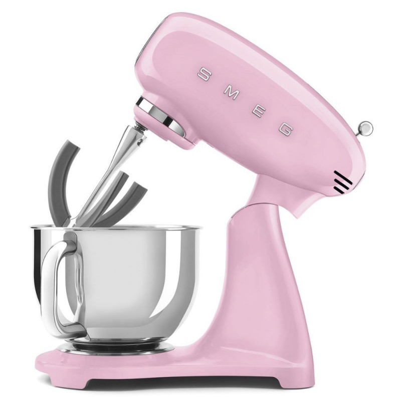 Планетарен миксер SMEG SMF03PKEU, 800 W, 4.8 л, 10 скорости, Функция за плавен старт, Крачета против хлъзгане, Розов