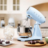 Планетарен миксер SMEG SMF03PBEU, 800 W, 4.8 л, 10 скорости, Функция за плавен старт, Крачета против хлъзгане, Пастелно син