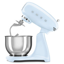 Планетарен миксер SMEG SMF03PBEU, 800 W, 4.8 л, 10 скорости, Функция за плавен старт, Крачета против хлъзгане, Пастелно син