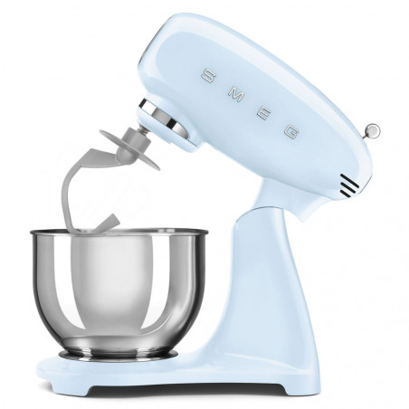 Планетарен миксер SMEG SMF03PBEU, 800 W, 4.8 л, 10 скорости, Функция за плавен старт, Крачета против хлъзгане, Пастелно син