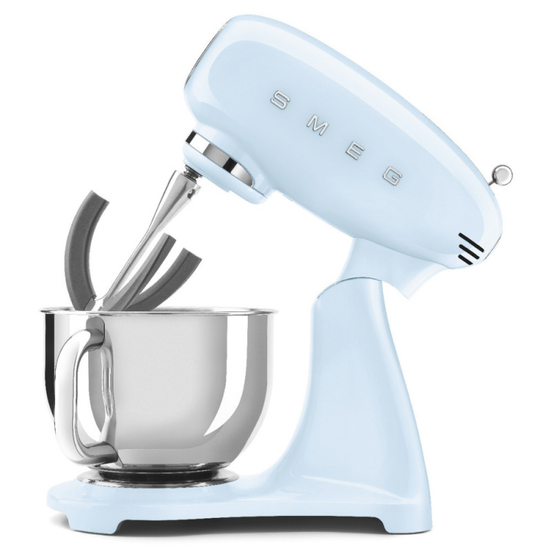 Планетарен миксер SMEG SMF03PBEU, 800 W, 4.8 л, 10 скорости, Функция за плавен старт, Крачета против хлъзгане, Пастелно син