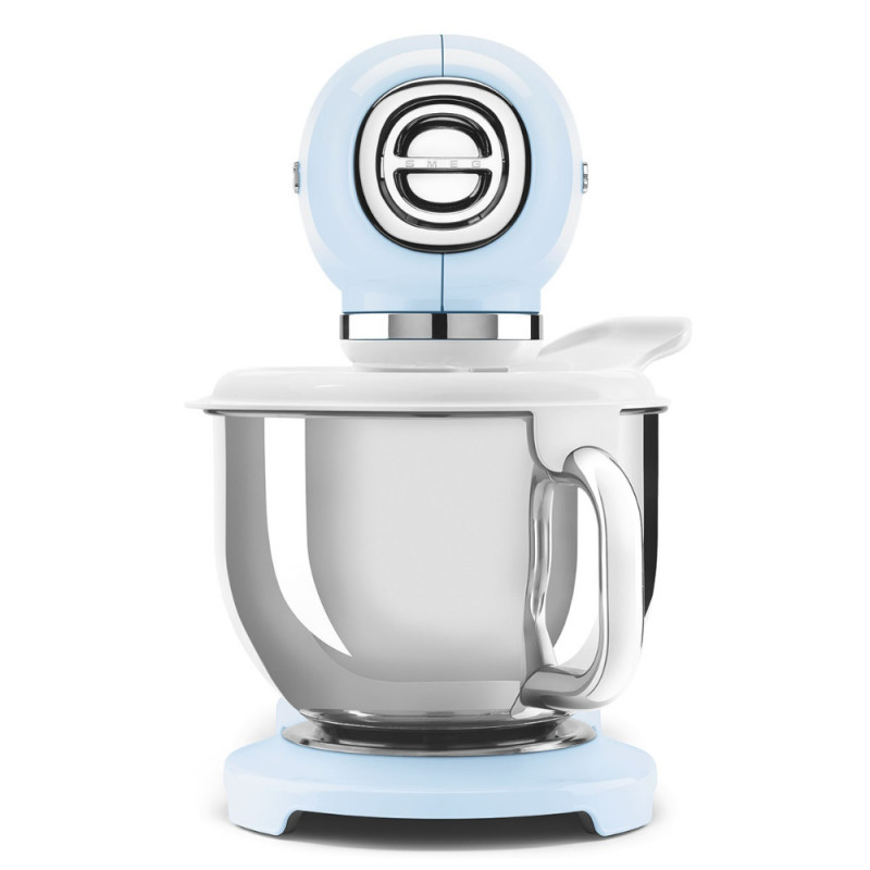 Планетарен миксер SMEG SMF03PBEU, 800 W, 4.8 л, 10 скорости, Функция за плавен старт, Крачета против хлъзгане, Пастелно син