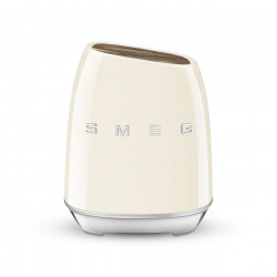 Комплект ножове със стойка SMEG KBSF02CR, 7 части, Слотове от акациево дърво, Немска неръждаема стомана, Крема
