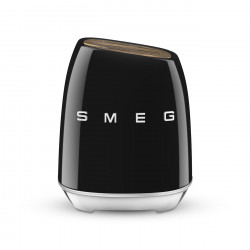 Комплект ножове със стойка SMEG KBSF02BL, 7 части, Слотове от акациево дърво, Немска неръждаема стомана, Черен