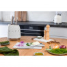 Комплект ножове със стойка SMEG KBSF02WH, 7 части, Слотове от акациево дърво, Немска неръждаема стомана, Бял