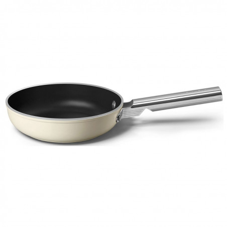 Тиган SMEG FPF2002CRM, 1.5 л, Ø20 см, Керамично незалепващо покритие, До 250°C, Без PFAS, Индукция, Крема