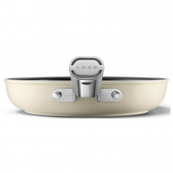 Тиган SMEG FPF2002CRM, 1.5 л, Ø20 см, Керамично незалепващо покритие, До 250°C, Без PFAS, Индукция, Крема