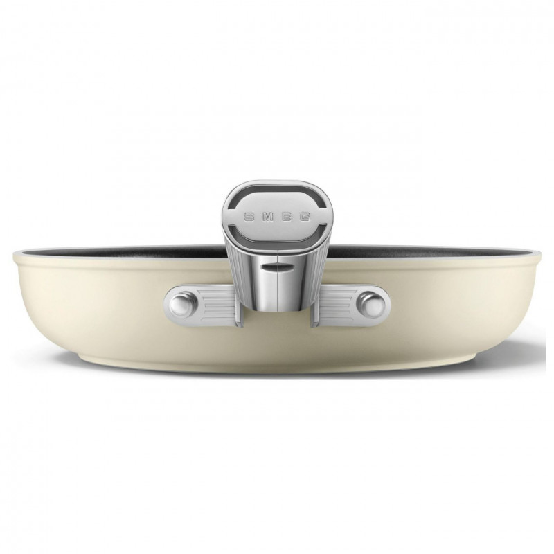 Тиган SMEG FPF2002CRM, 1.5 л, Ø20 см, Керамично незалепващо покритие, До 250°C, Без PFAS, Индукция, Крема