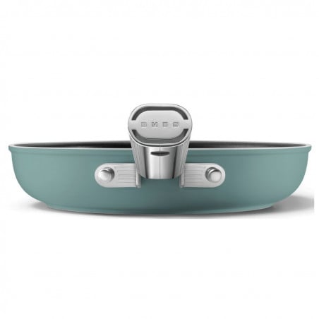 Тиган SMEG FPF2002EGM, 1.5 л, Ø20 см, Керамично незалепващо покритие, До 250°C, Без PFAS, Индукция, Изумрудено зелено