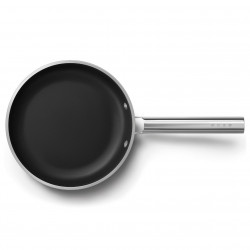Тиган SMEG FPF2002BLM, 1.5 л, Ø20 см, Керамично незалепващо покритие, До 250°C, Без PFAS, Индукция, Черен
