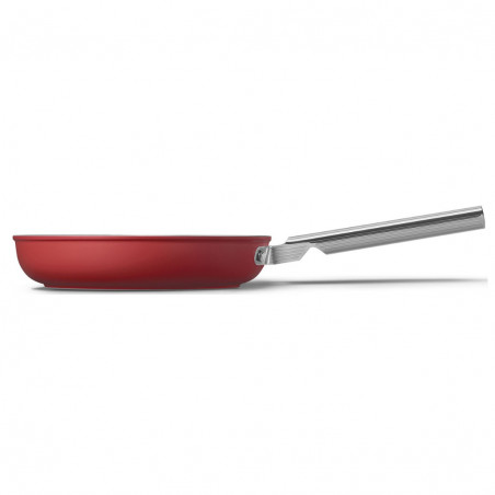 Тиган с капак SMEG CKFF2401RDM, 1.9 л, Ø24 см, Тефлоново покритие, До 250°C, Без PFAS, Индукция, Червен