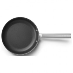 Тиган с капак SMEG CKFF2401RDM, 1.9 л, Ø24 см, Тефлоново покритие, До 250°C, Без PFAS, Индукция, Червен