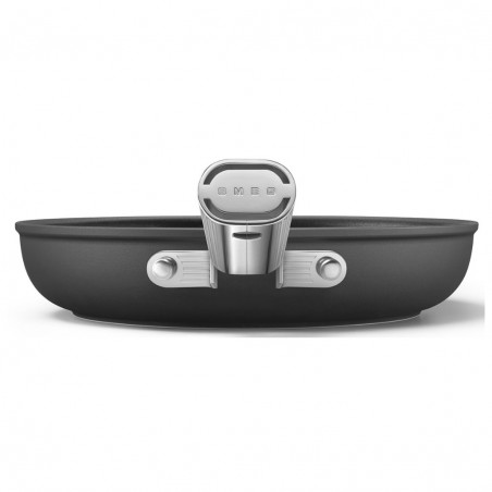 Тиган с капак SMEG CKFF2401BLM, 1.9 л, Ø24 см, Тефлоново покритие, До 250°C, Без PFAS, Индукция, Черен