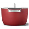 Тенджера SMEG CKFC2611RDM, 7.7 л, Ø26 см, Тефлоново покритие, До 250°C, Индукция, Червен