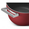 Тенджера SMEG CKFC2611RDM, 7.7 л, Ø26 см, Тефлоново покритие, До 250°C, Индукция, Червен