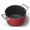Тенджера SMEG CKFC2611RDM, 7.7 л, Ø26 см, Тефлоново покритие, До 250°C, Индукция, Червен