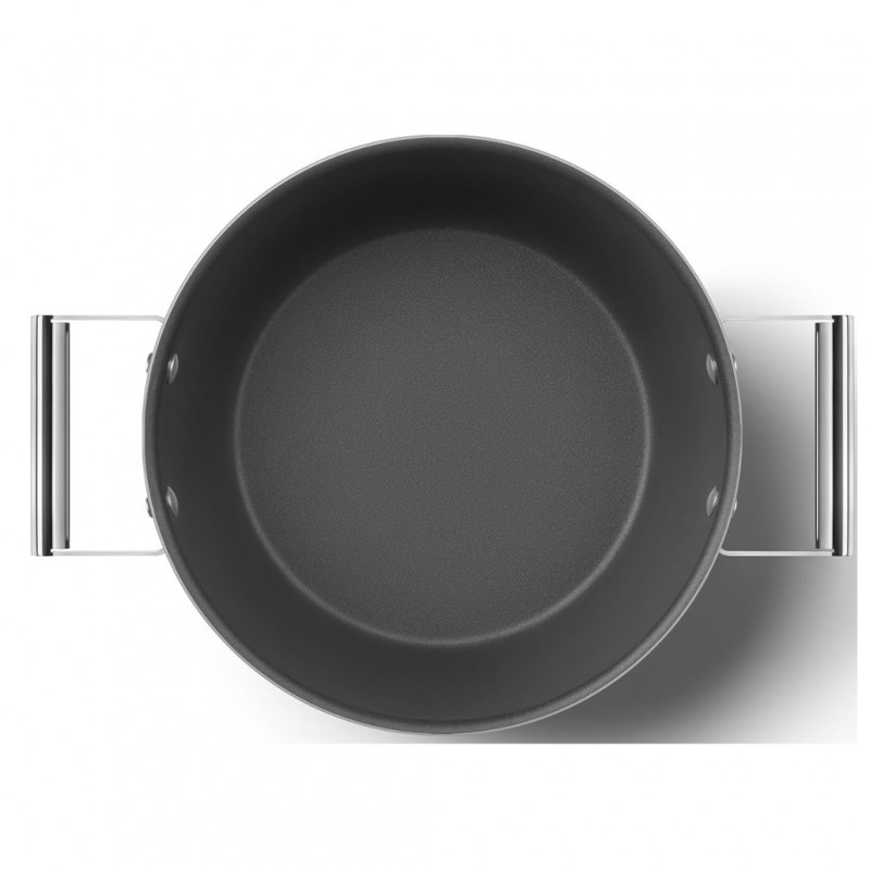 Тенджера SMEG CKFC2611RDM, 7.7 л, Ø26 см, Тефлоново покритие, До 250°C, Индукция, Червен