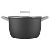 Тенджера SMEG CKFC2611BLM, 7.7 л, Ø26 см, Тефлоново покритие, До 250°C, Индукция, Черен