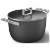 Тенджера SMEG CKFC2611BLM, 7.7 л, Ø26 см, Тефлоново покритие, До 250°C, Индукция, Черен