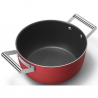 Тенджера SMEG CKFC2411RDM, 4.8 л, Ø24 см, Тефлоново покритие, До 250°C, Индукция, Червен