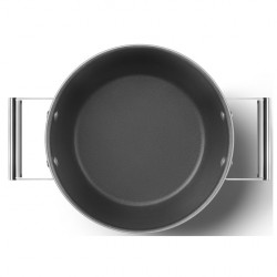 Тенджера SMEG CKFC2411RDM, 4.8 л, Ø24 см, Тефлоново покритие, До 250°C, Индукция, Червен