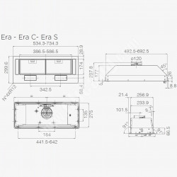 Аспиратор за вграждане Elica Era BL 52, 81 W, 52 см, Клас C, 224 м3/ч, LED осветление, Черен