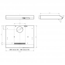 Абсорбатор Elica Verve WH 50, 52 W, 50 см, Клас C, 205 м3/ч, LED осветление, Бял