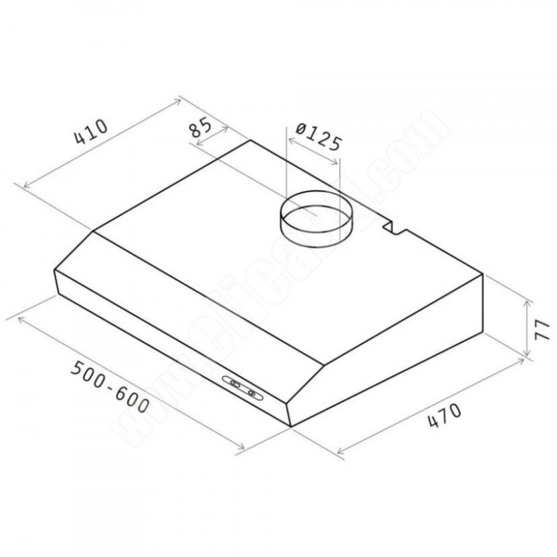 Абсорбатор Elica Verve Lux WH 60, 52 W, 60 см, Клас C, 205 м3/ч, LED осветление, Бял