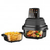 Фритюрник с горещ въздух Just Perfecto JP-AF4GL, 1500 W, 1.5/4 л, 8 програми, 80-200 C, 360° Hot Air Circulation, Термоустойчива стъклена конструкция, Черен