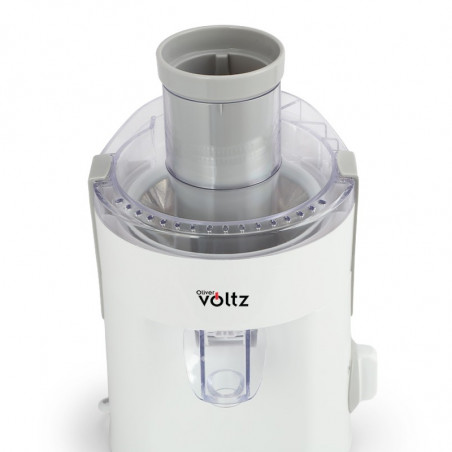 Сокоизстисквачка Oliver Voltz OV51160C, 400W, 600 мл, 2 степени, Голям отвор, Контейнер за отпадъци, Тиха, Бял