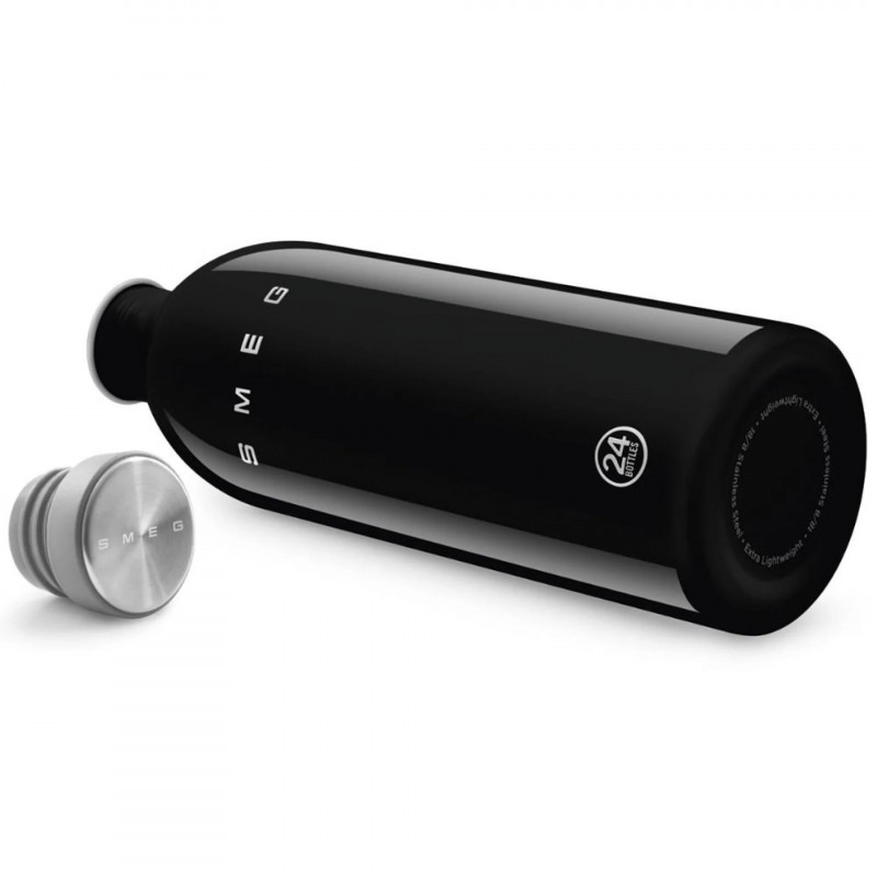 Бутилка Smeg Urban WBF02BL, 1 л, Херметично затваряне, Без ВРА, Неръждаема Стомана, Черна
